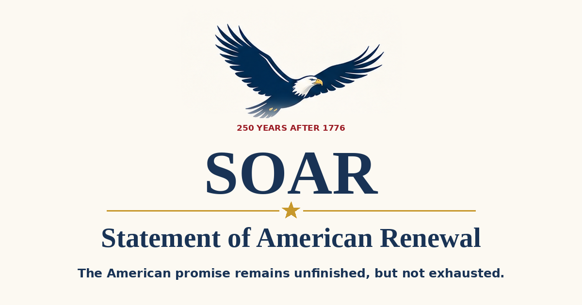 SOAR: Statement of American Renewal, featuring a soaring eagle.